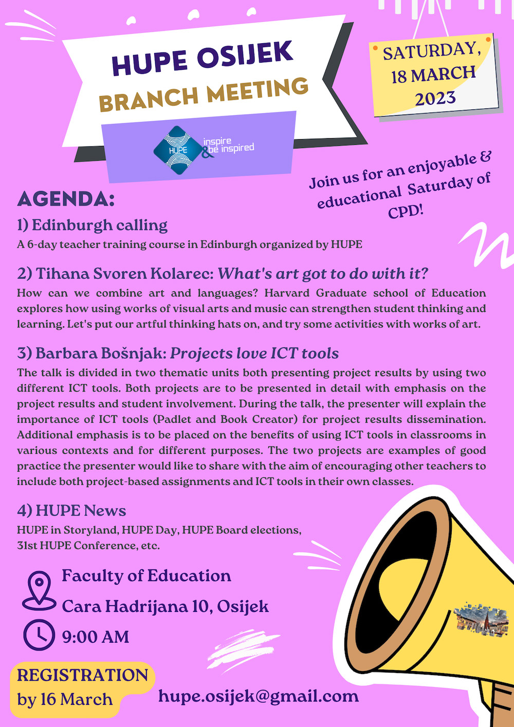 2nd HUPE branch meeting poster 2023